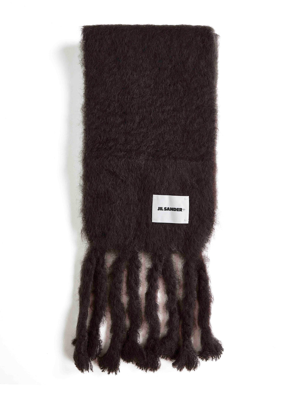 Jil Sander Men Burgundy Mohair And Wool Blend Scarf