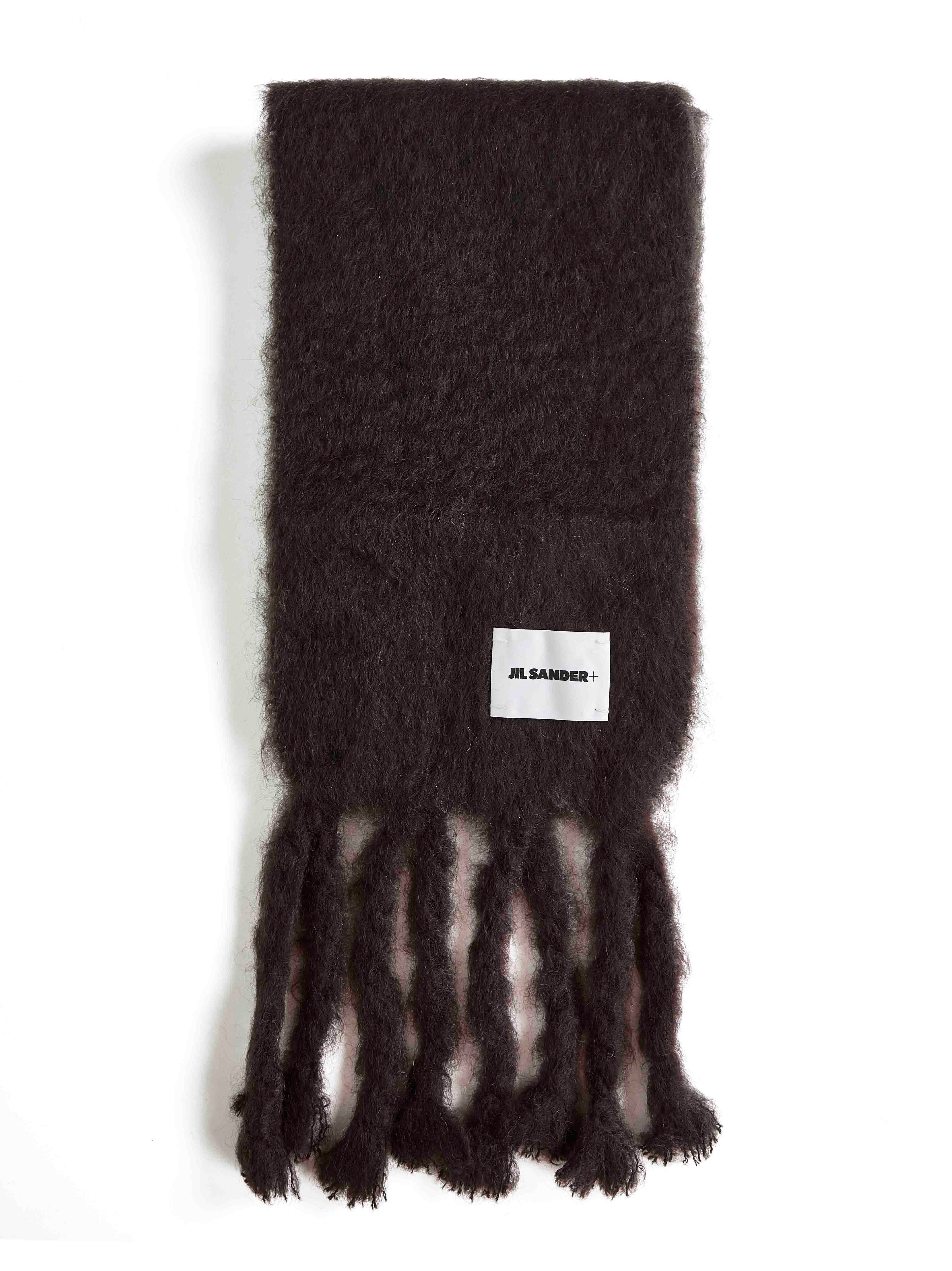 Jil Sander Men Burgundy Mohair And Wool Blend Scarf