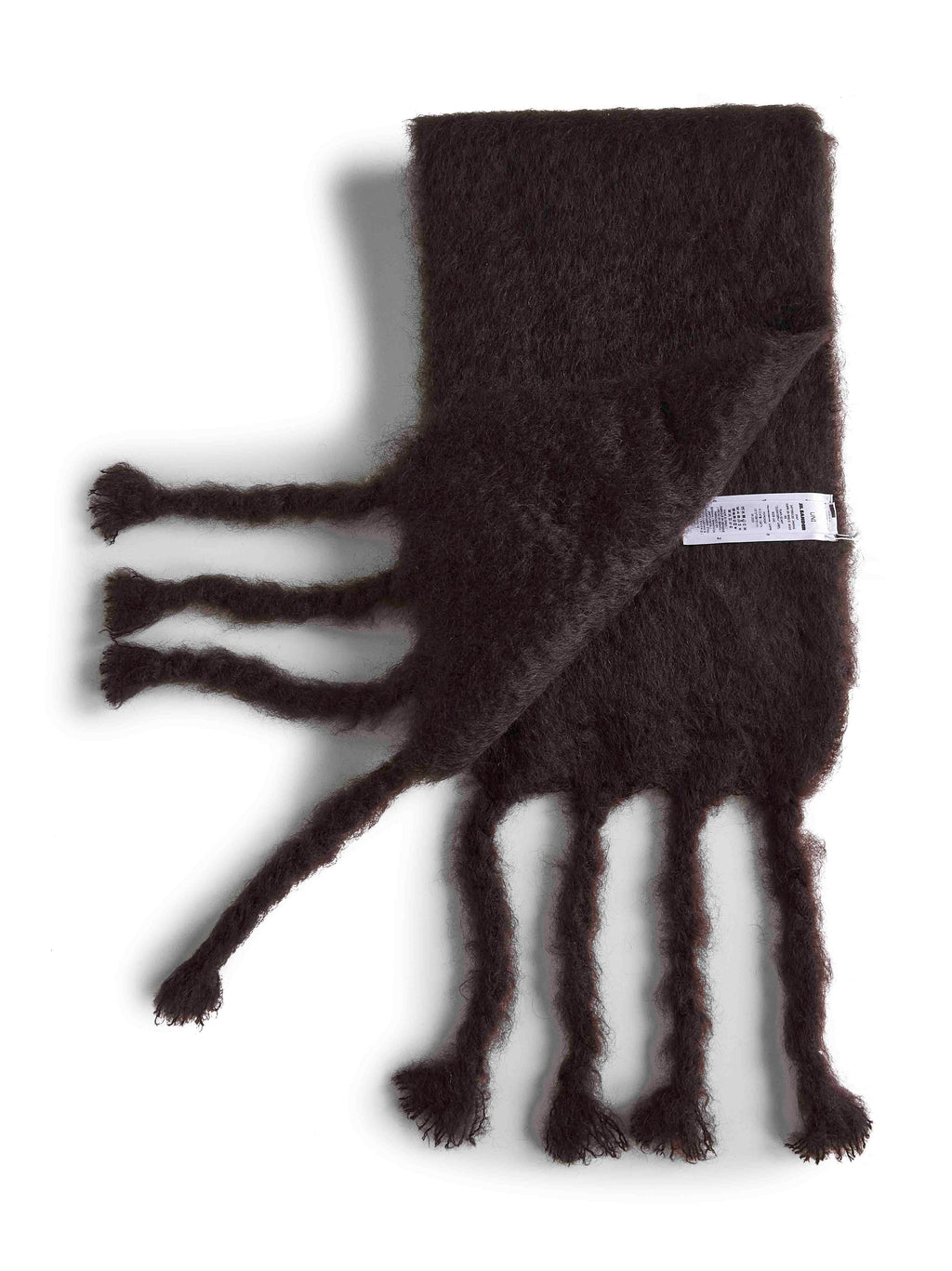 Jil Sander Men Burgundy Mohair And Wool Blend Scarf