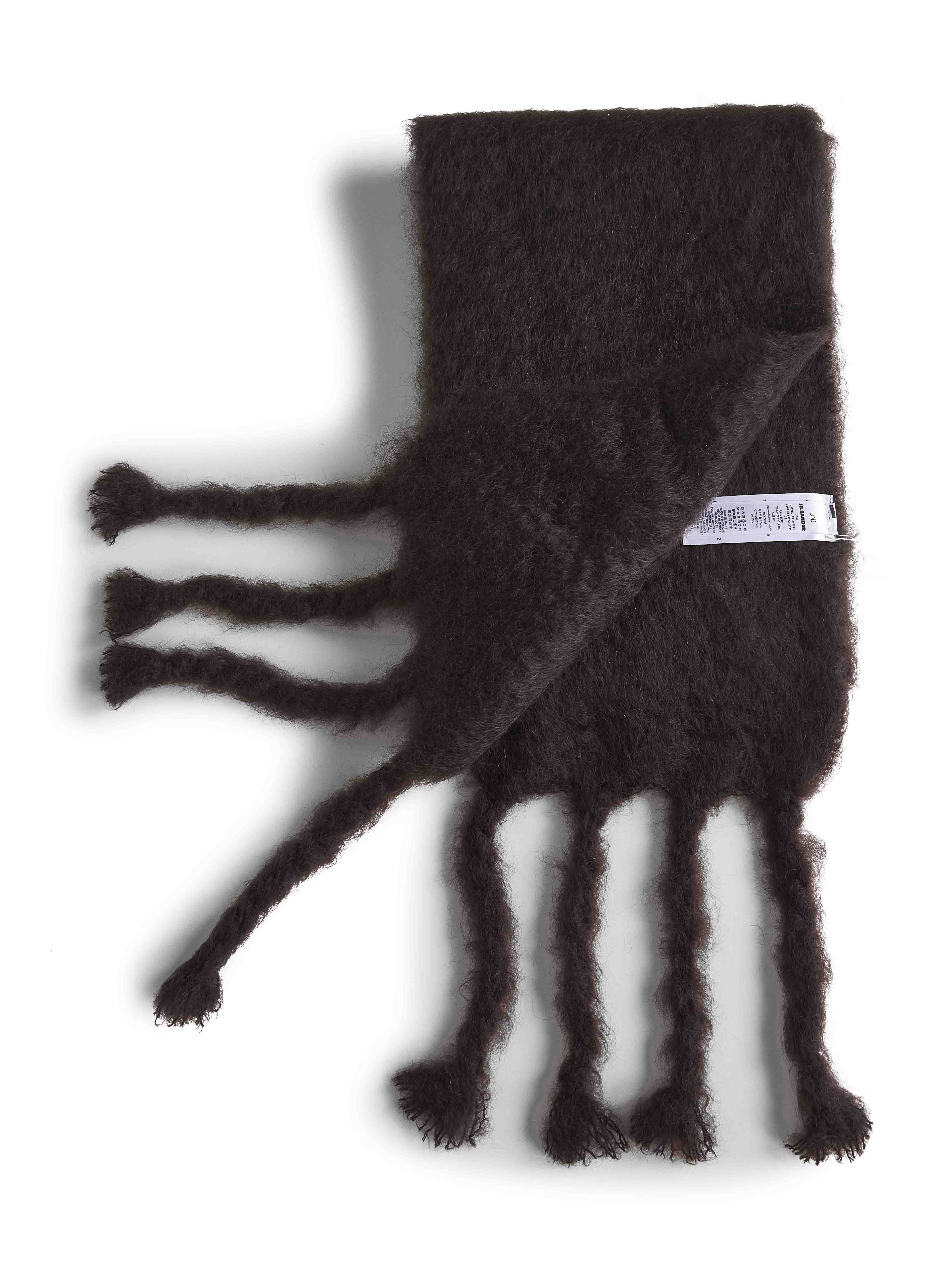 Jil Sander Men Burgundy Mohair And Wool Blend Scarf