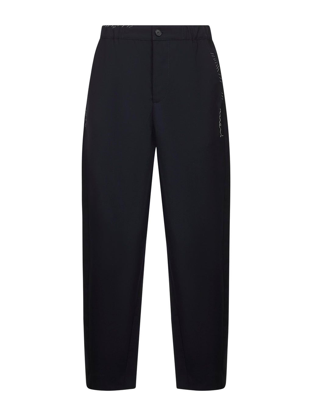 Marni Women Blue Tropical Wool Straight Leg Trousers