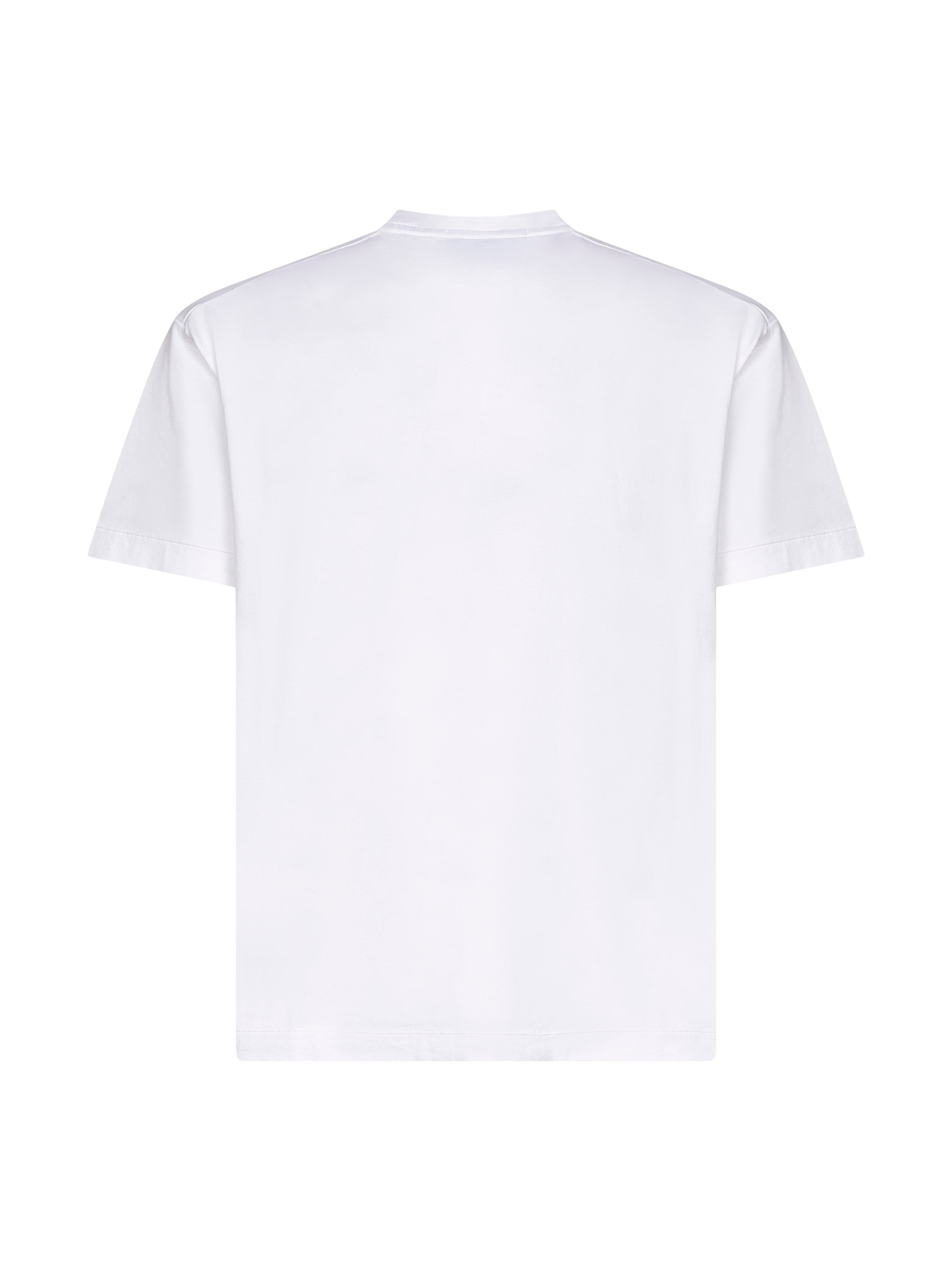 Stone Island Men White Jersey Compass Patch T-Shirt