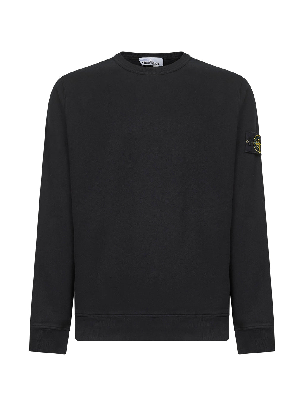 Stone Island Men Black Brushed Organic Cotton Crewneck Sweatshirt