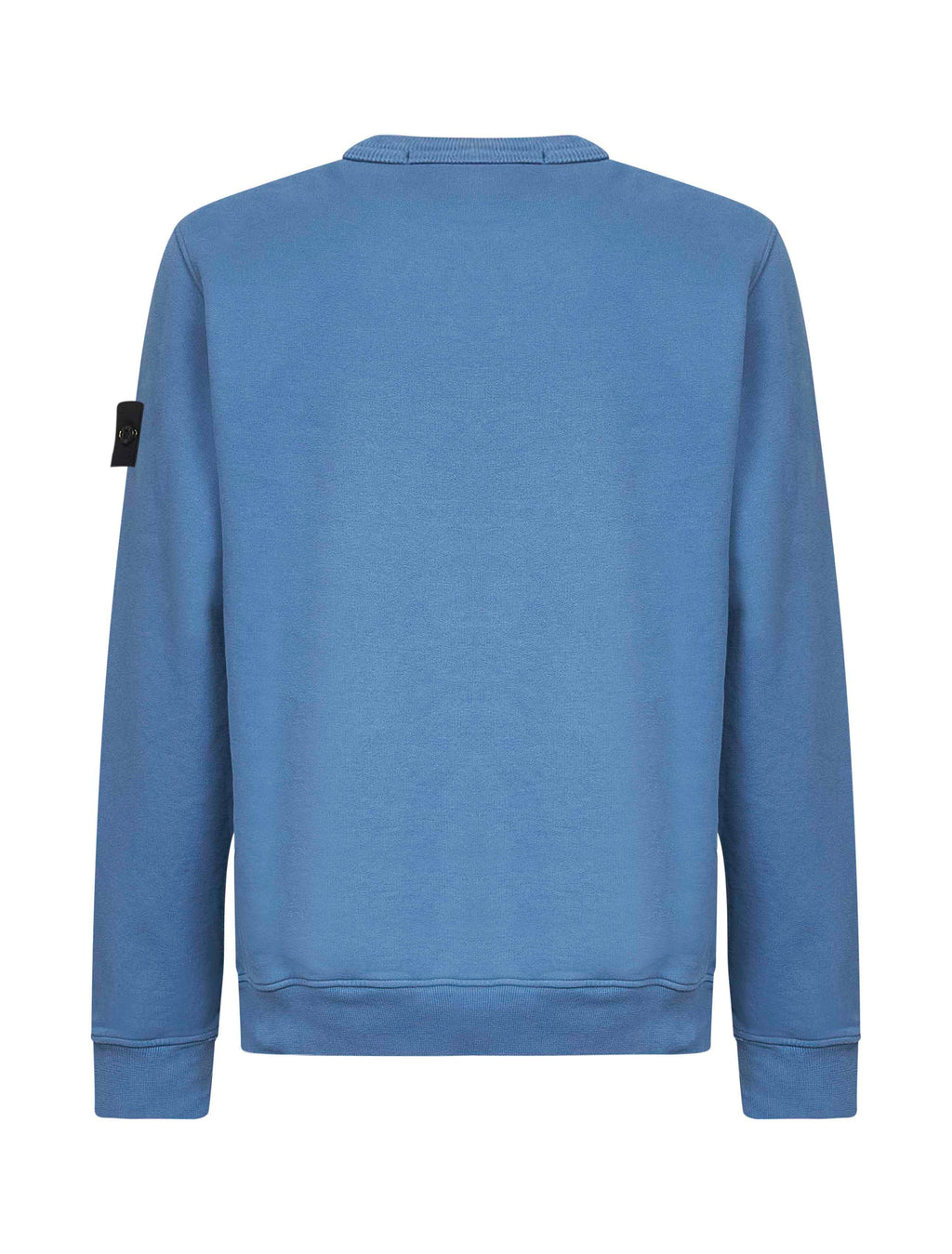 Stone Island Men Steel Blue Brushed Organic Cotton Crewneck Sweatshirt