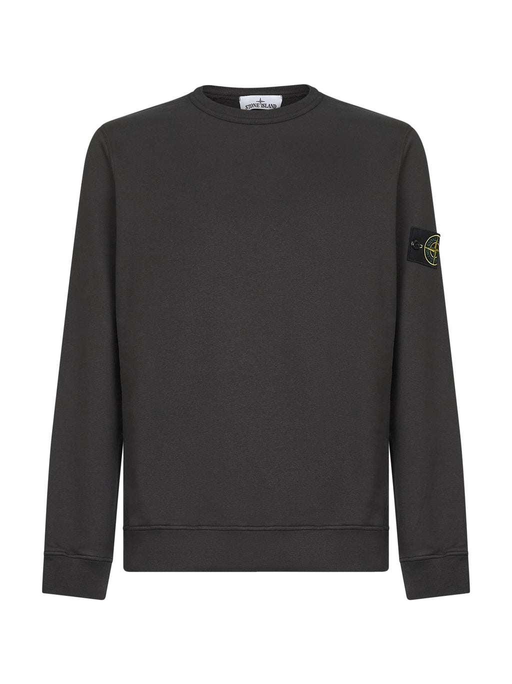 Stone Island Men Grey Brushed Organic Cotton Crewneck Sweatshirt