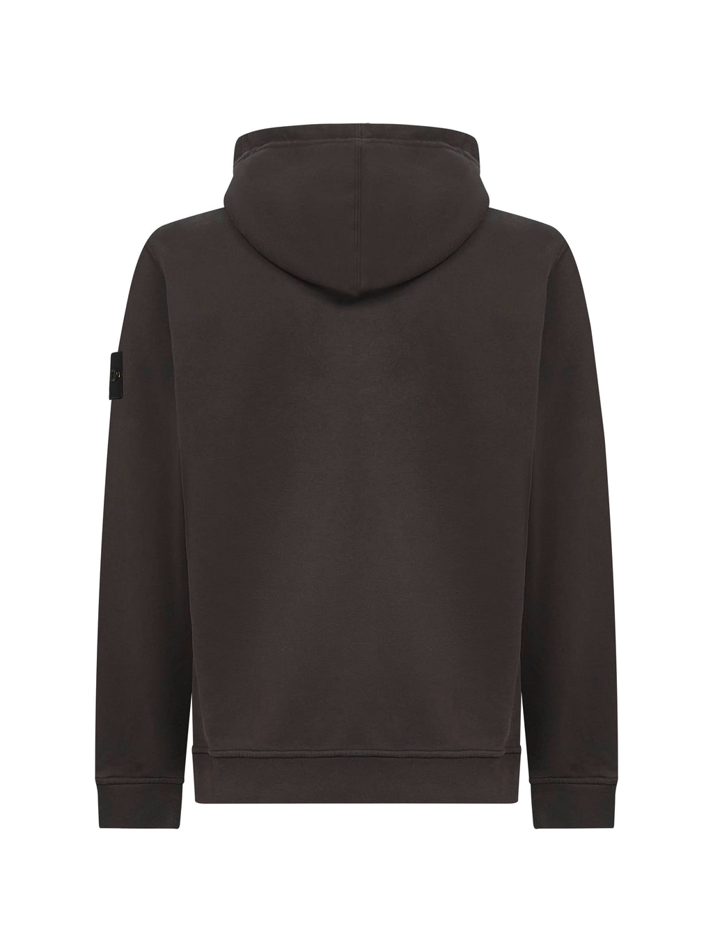 Stone Island Men Lead Grey Brushed Organic Cotton Hoodie