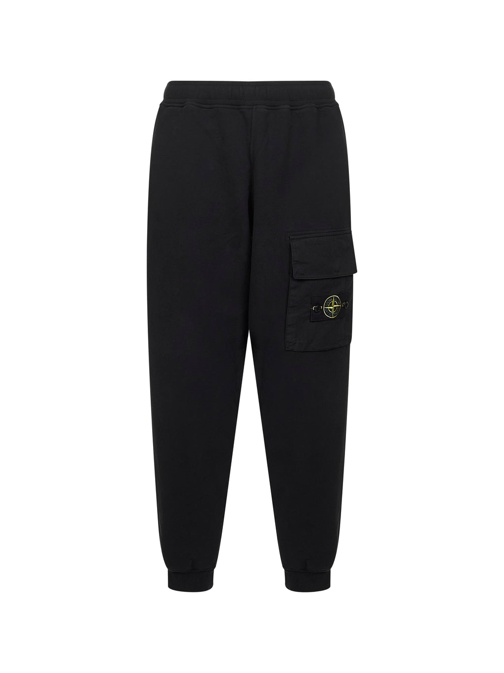 Stone Island Men Black Cotton Fleece Jogger Trousers