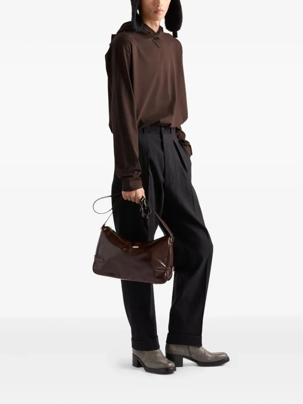 Prada Men Cotton Hooded T-Shirt