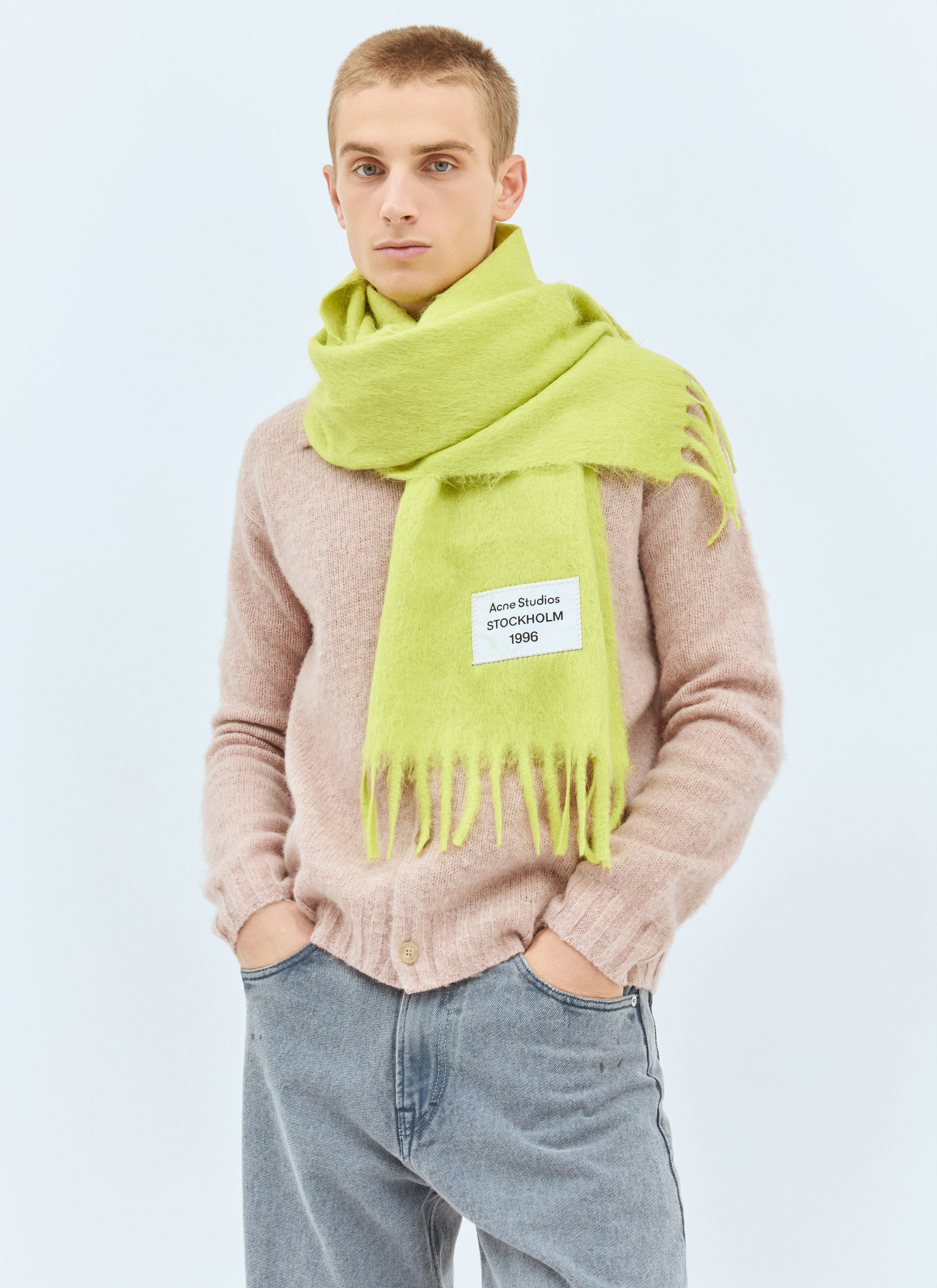 Acne Studios Men Skinny Fringe Alpaca Scarf