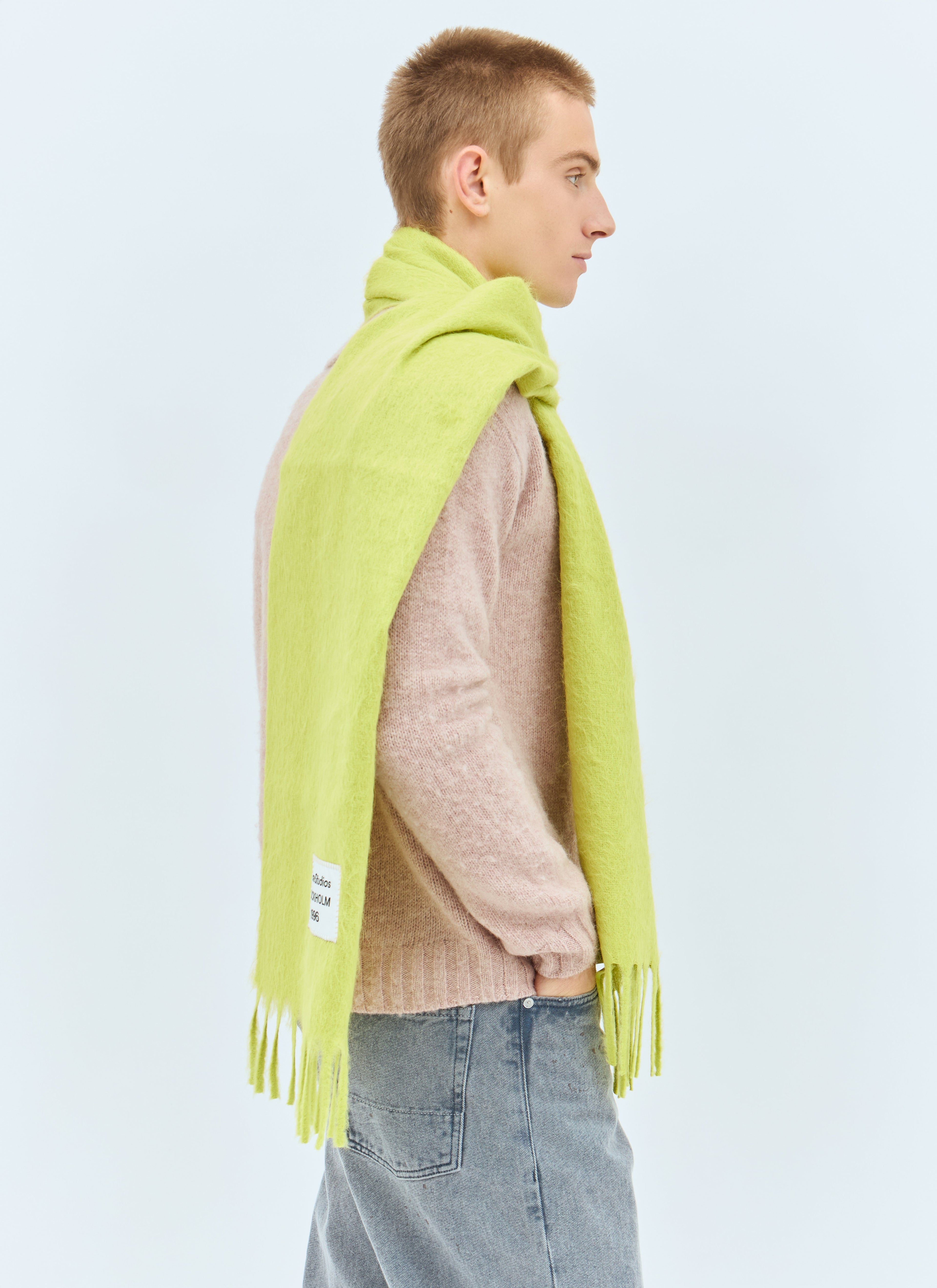 Acne Studios Men Skinny Fringe Alpaca Scarf