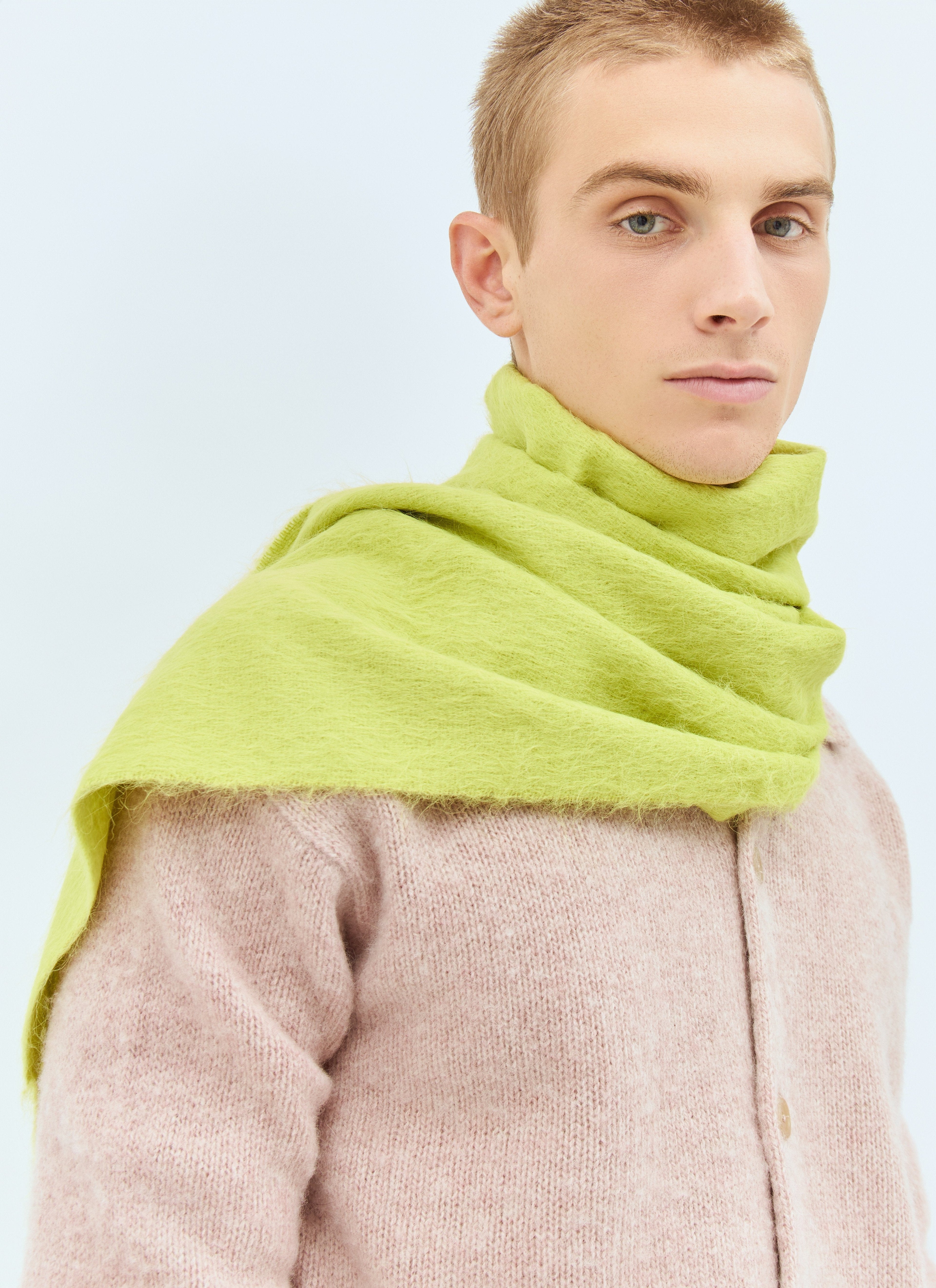 Acne Studios Men Skinny Fringe Alpaca Scarf