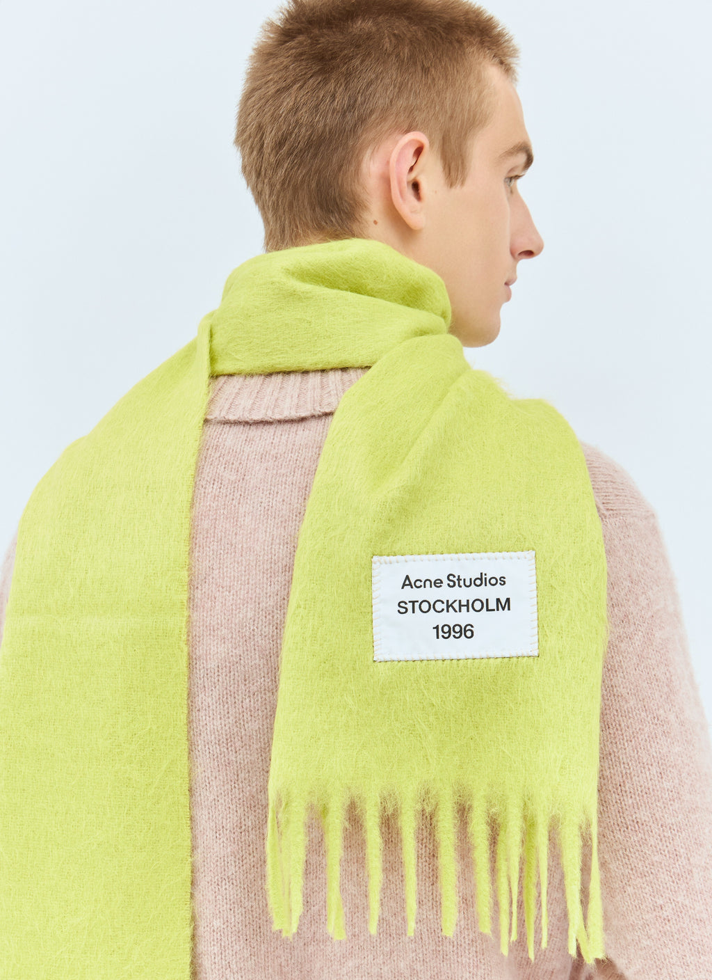 Acne Studios Men Skinny Fringe Alpaca Scarf