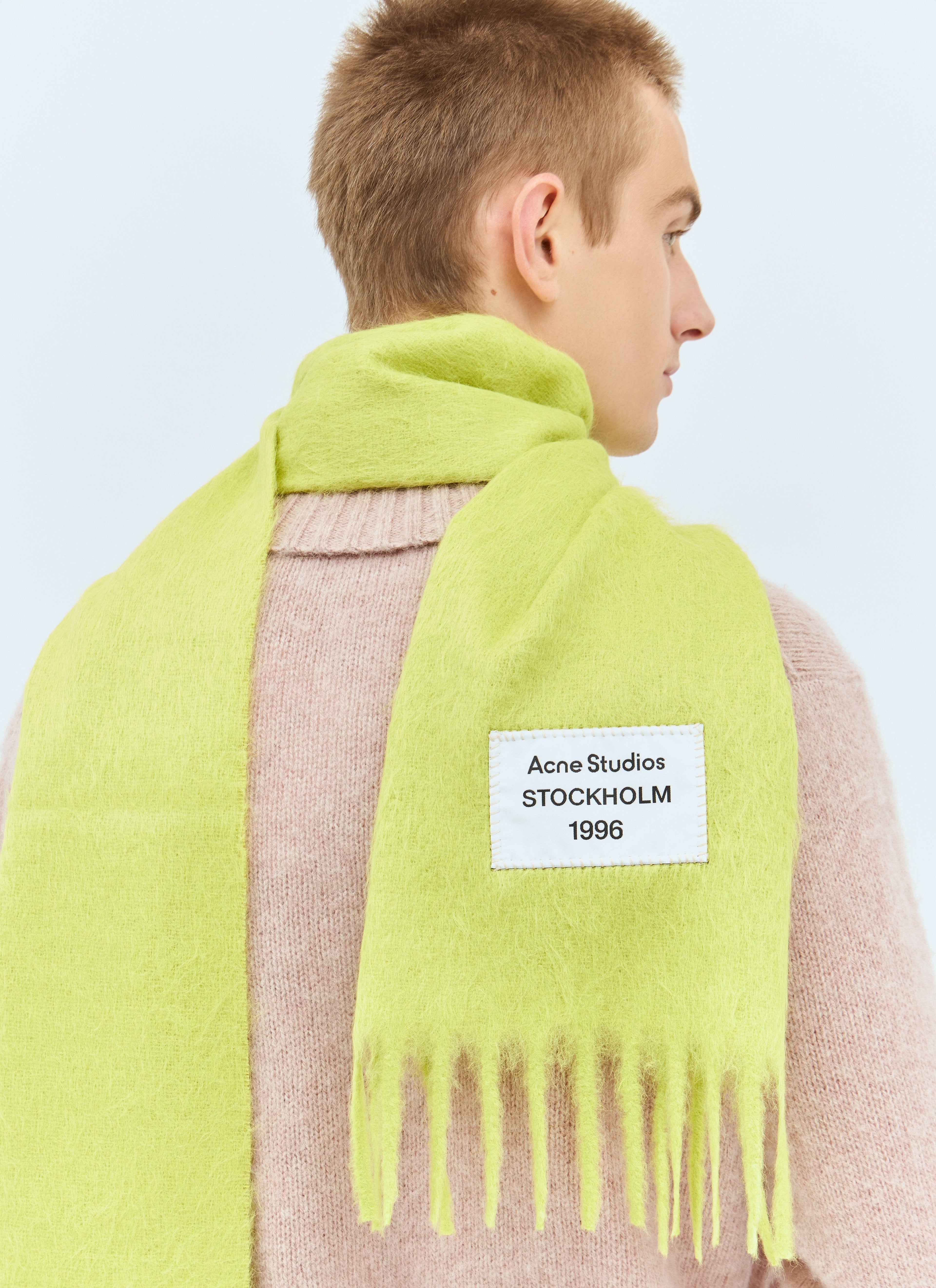 Acne Studios Men Skinny Fringe Alpaca Scarf