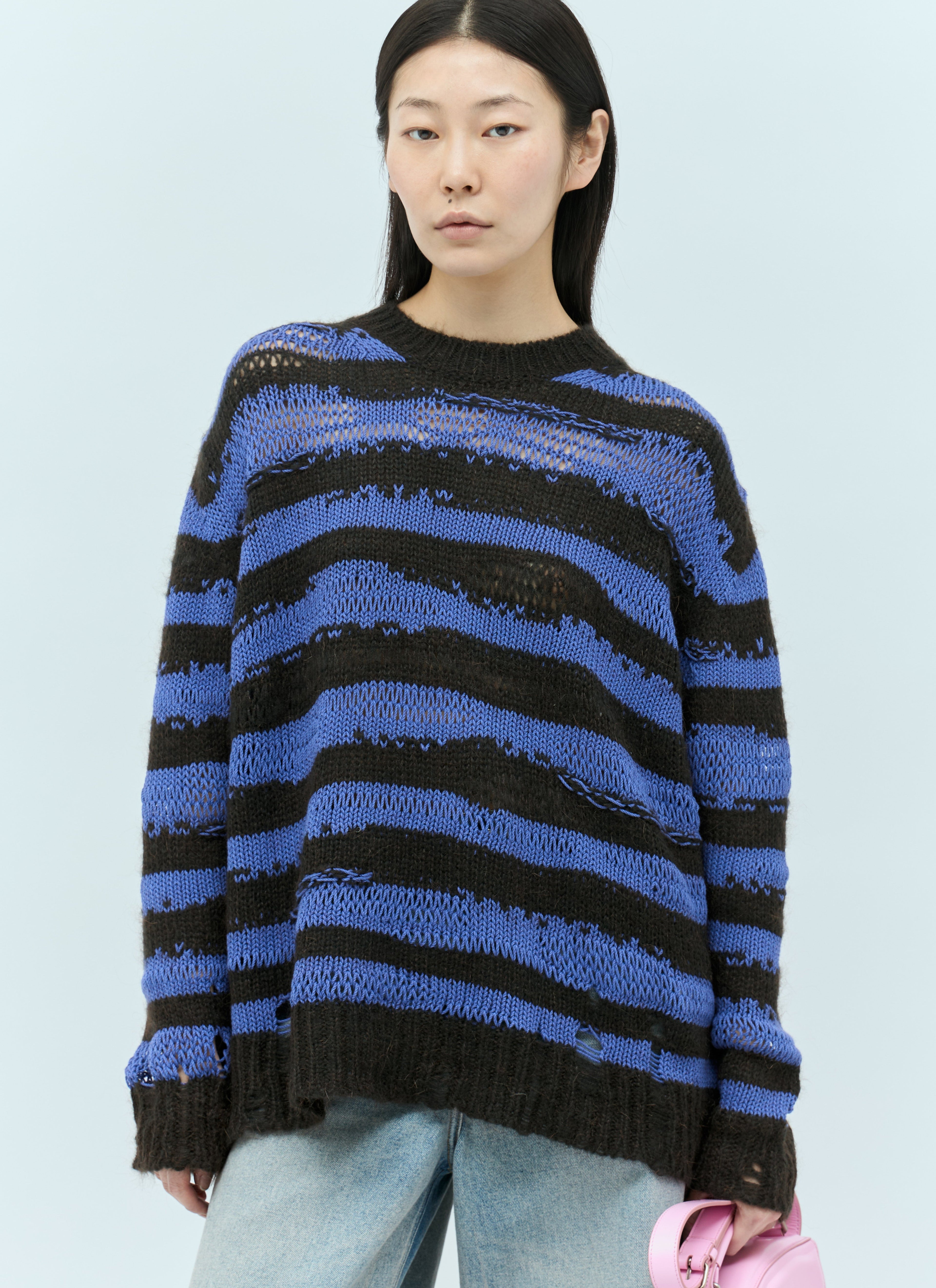 Acne Studios Women Distressed Stipe Sweater
