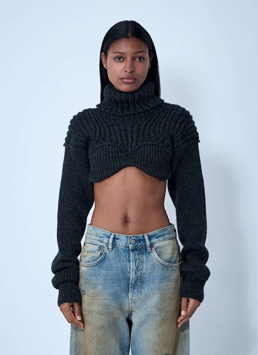 Acne Studios Women Cropped High Neck Sweater