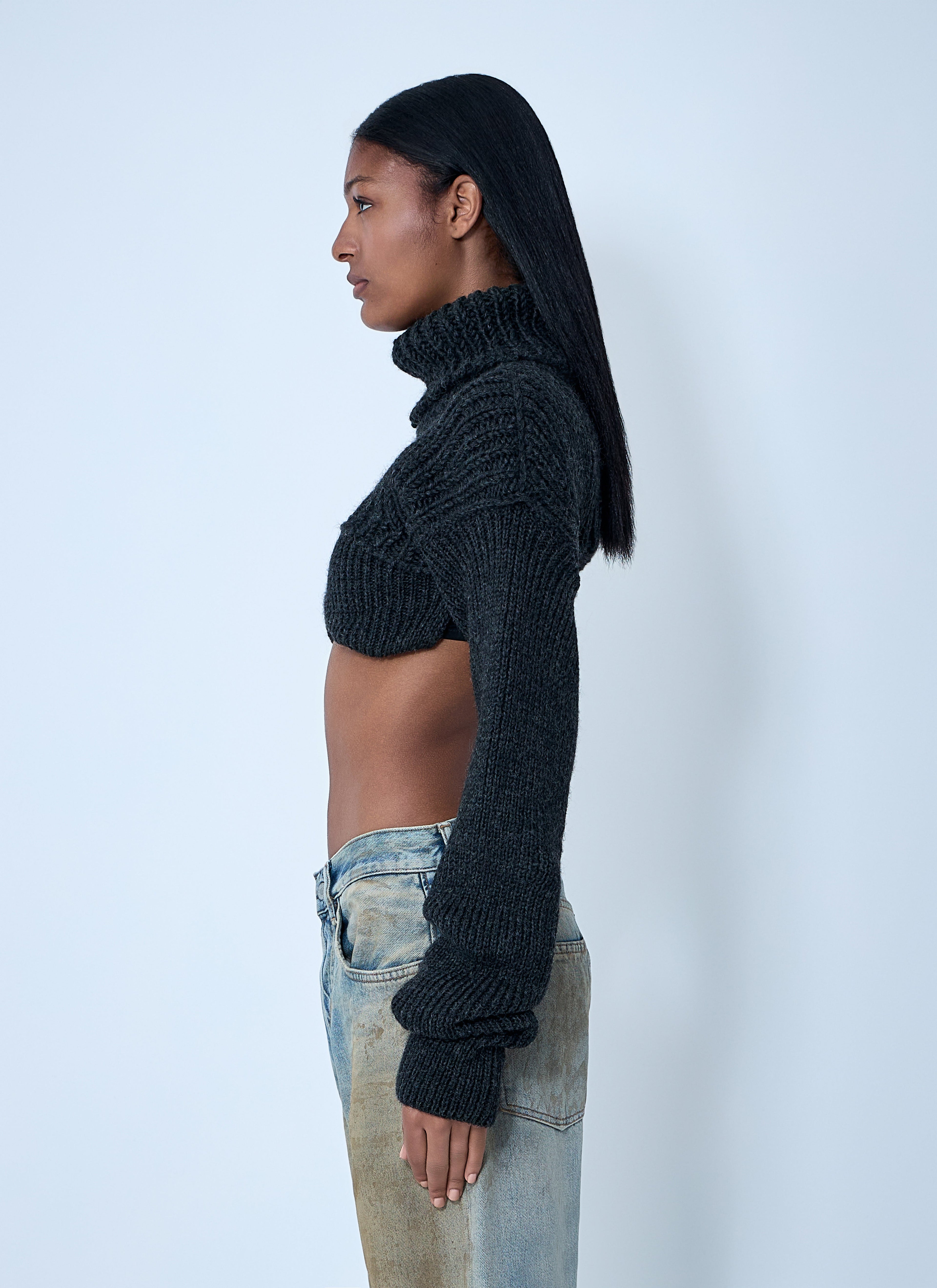 Acne Studios Women Cropped High Neck Sweater