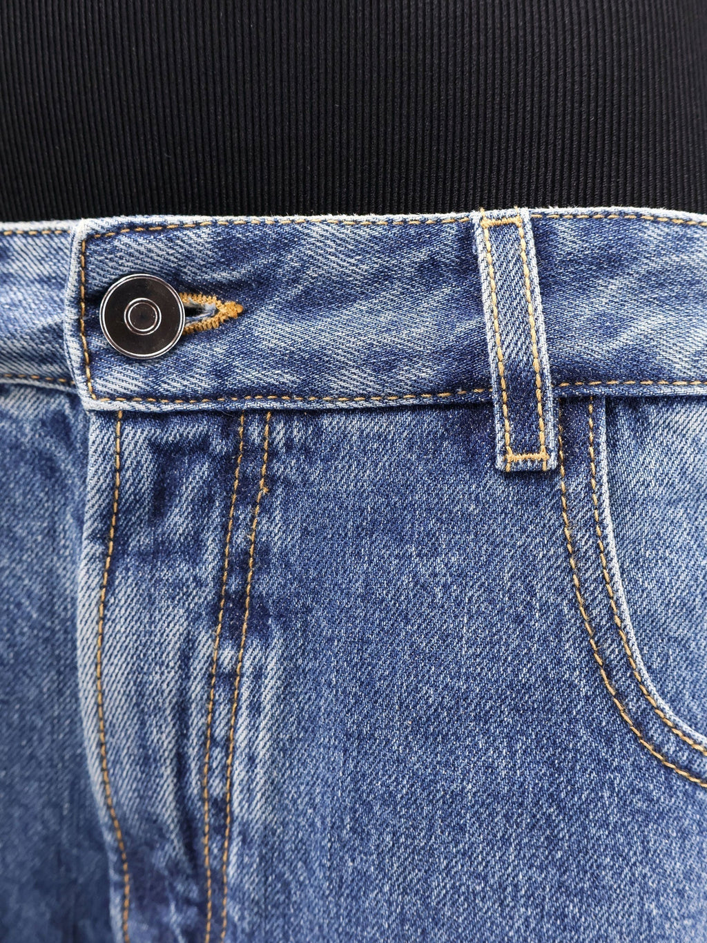 Alaia Women Denim Bermuda Shorts With Ribbed Band - EZE Fashion®