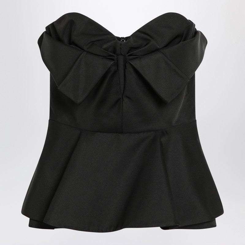Alexander Mcqueen Black Corset Top In Silk Blend Women - EZE Fashion®