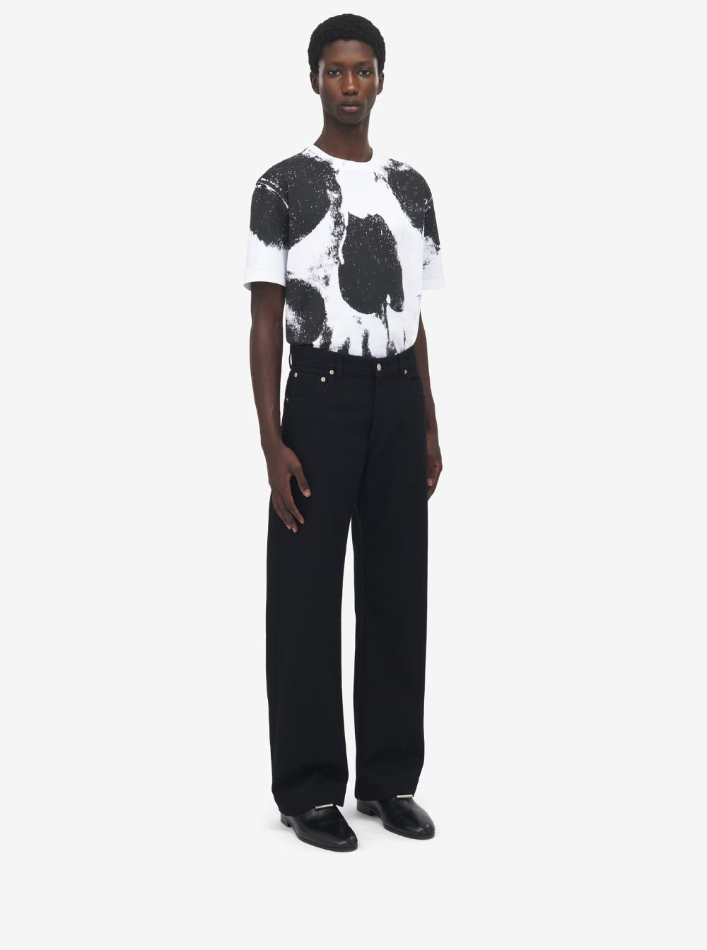 Alexander Mcqueen Men Black Jeans With Belt Loops And Logo Patch On The Rear In Denim Man - EZE Fashion®