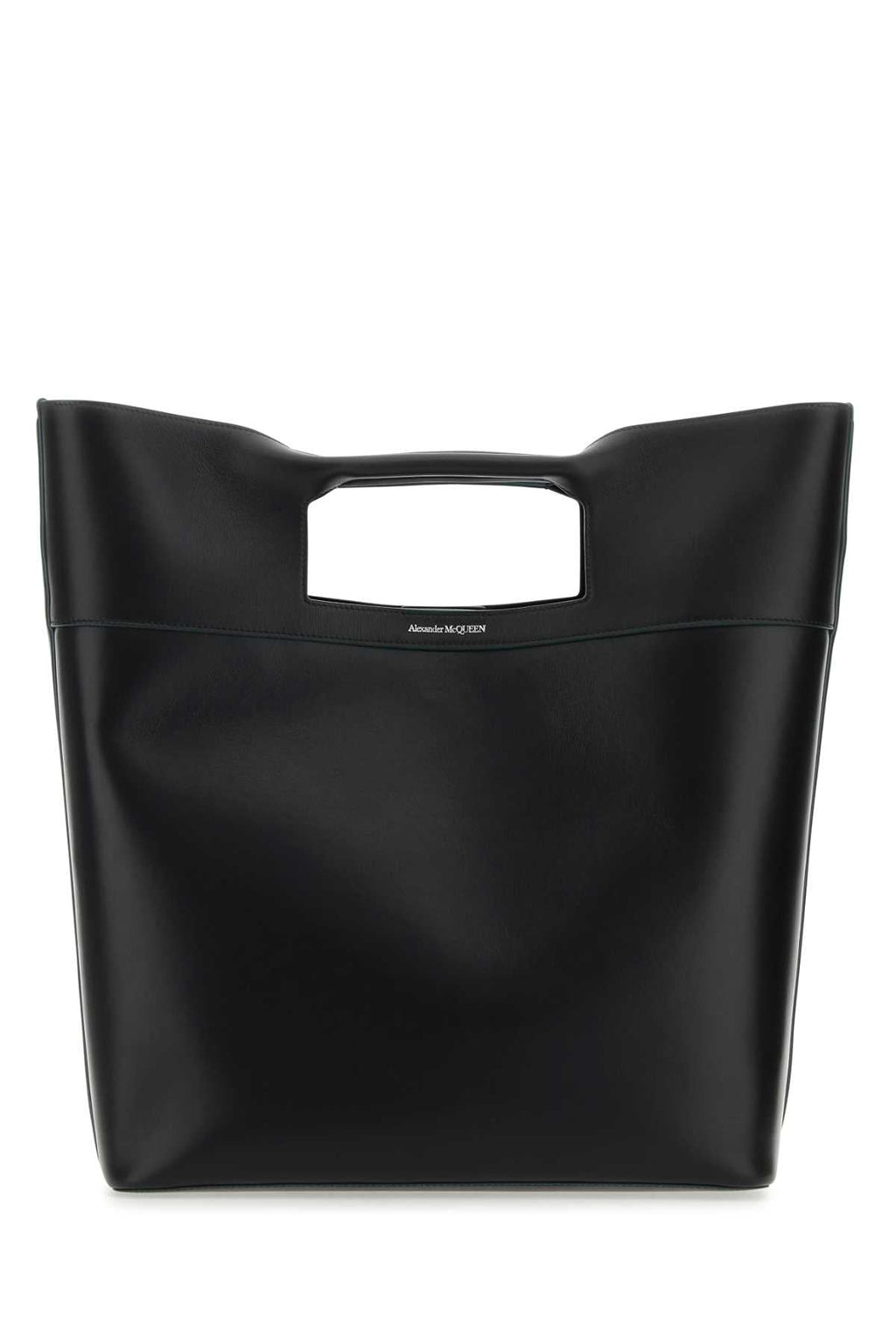 Alexander Mcqueen Men Black Leather The Square Bow Shopping Bag - EZE Fashion®