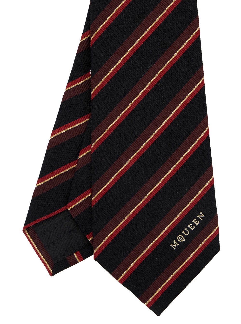 Alexander Mcqueen Men Multicolor Tie With Striped Motif In Wool Man - EZE Fashion®
