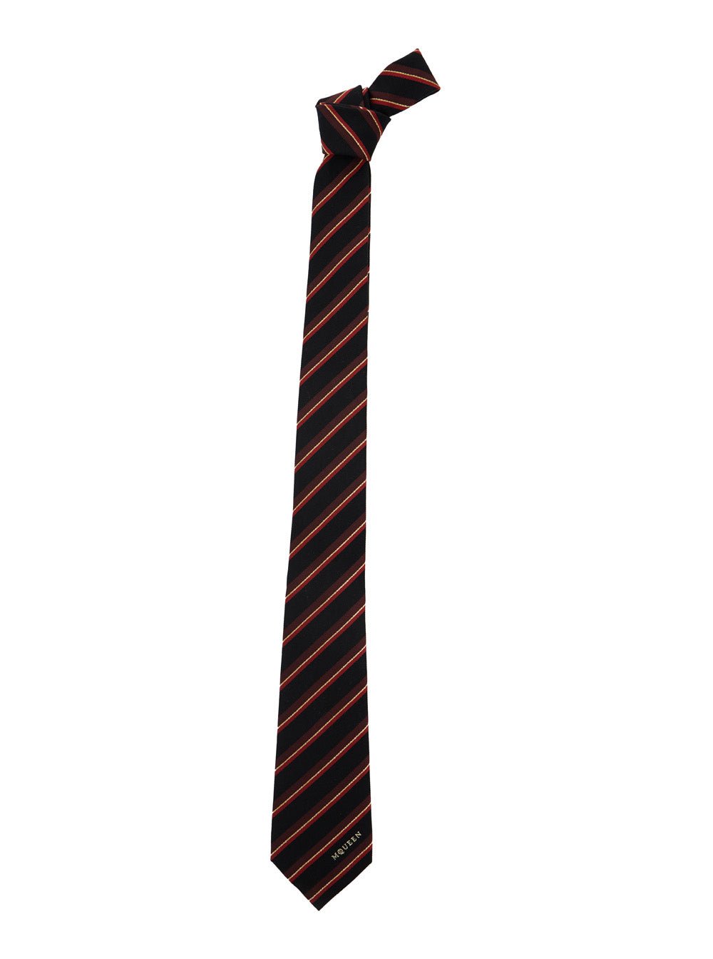 Alexander Mcqueen Men Multicolor Tie With Striped Motif In Wool Man - EZE Fashion®
