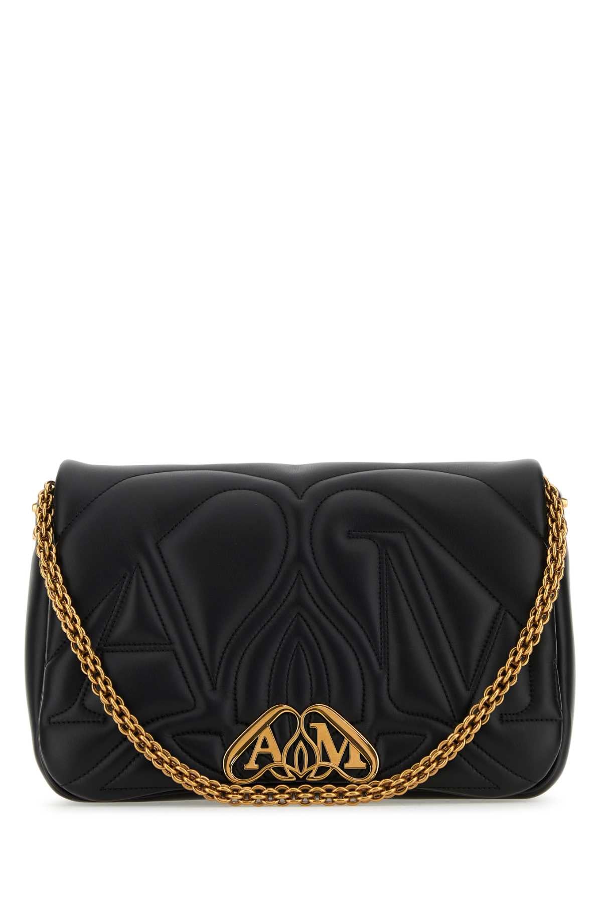 Alexander Mcqueen Women Black Leather Seal Shoulder Bag - EZE Fashion®