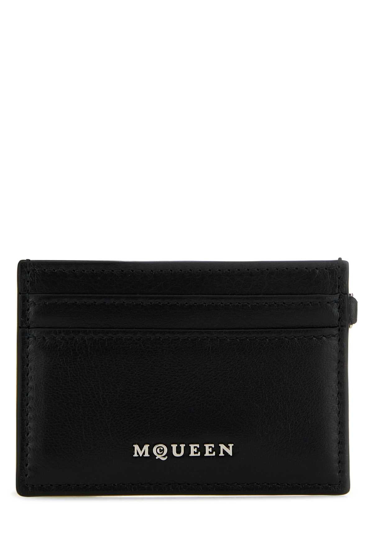 Alexander Mcqueen Women Black Leather Sling Card Holder - EZE Fashion®