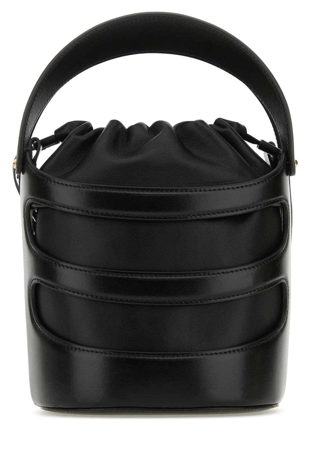 Alexander Mcqueen Women Black Leather The Rise Bucket Bag - EZE Fashion®