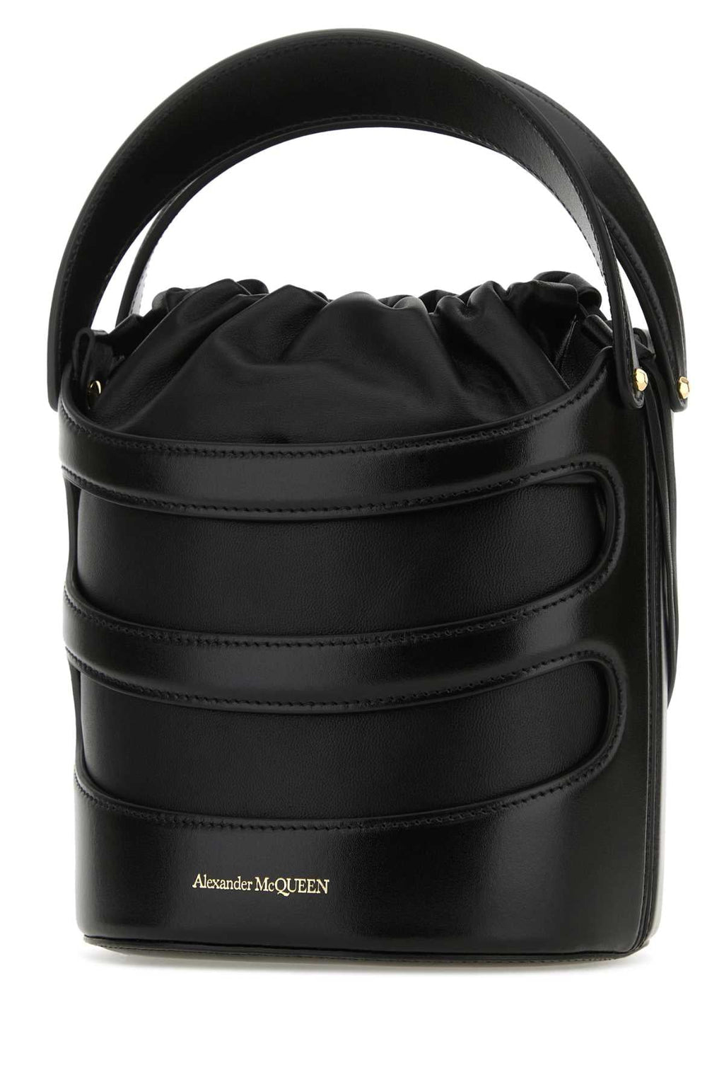Alexander Mcqueen Women Black Leather The Rise Bucket Bag - EZE Fashion®