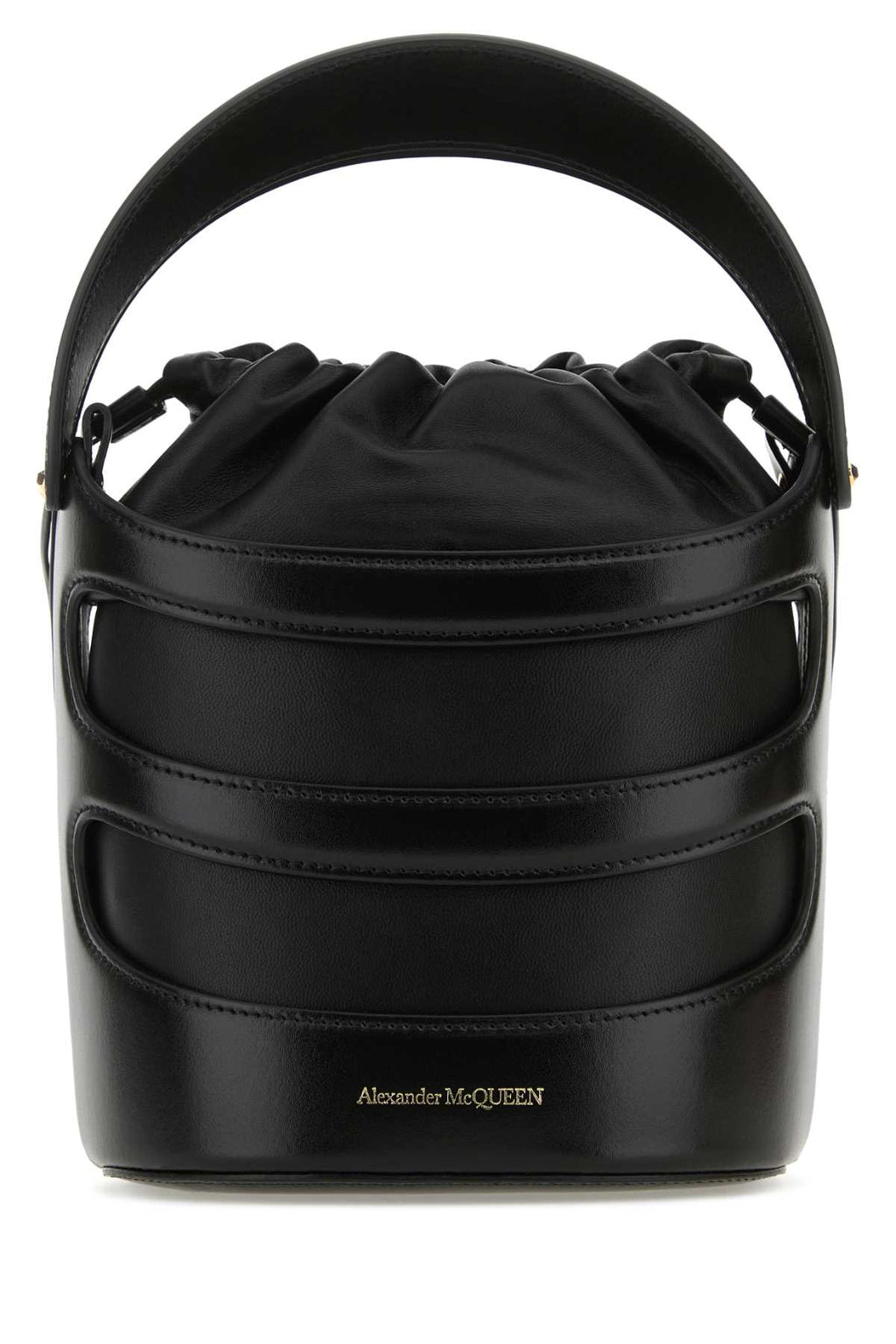 Alexander Mcqueen Women Black Leather The Rise Bucket Bag - EZE Fashion®