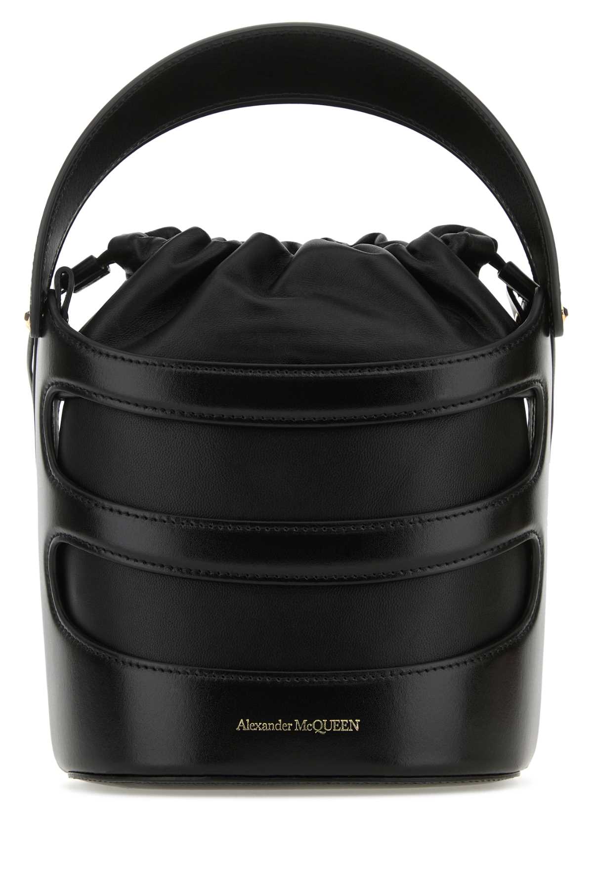 Alexander Mcqueen Women Black Leather The Rise Bucket Bag - EZE Fashion®