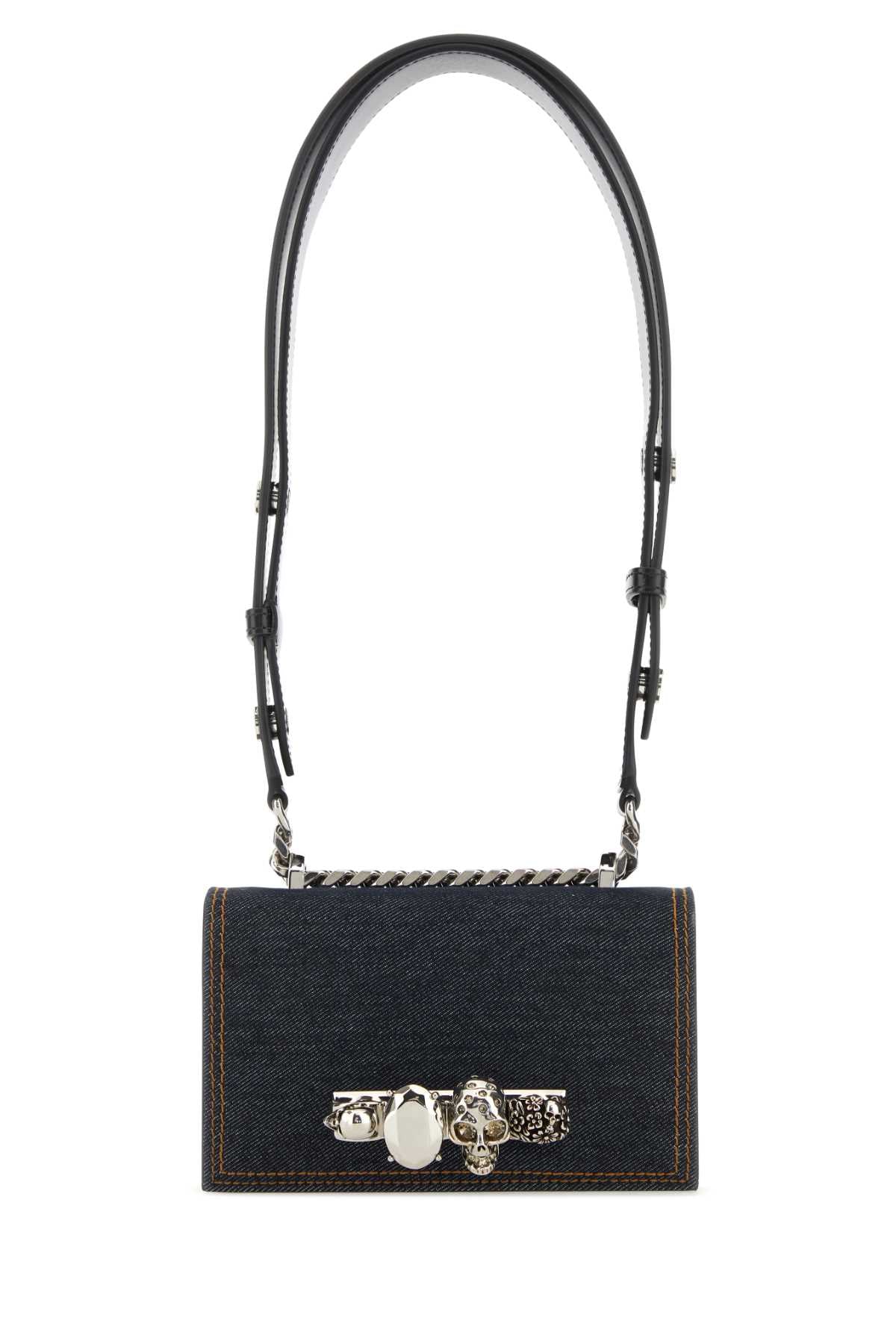 Alexander Mcqueen Women Dark Blue Mini Skull Shoulder Bag - EZE Fashion®