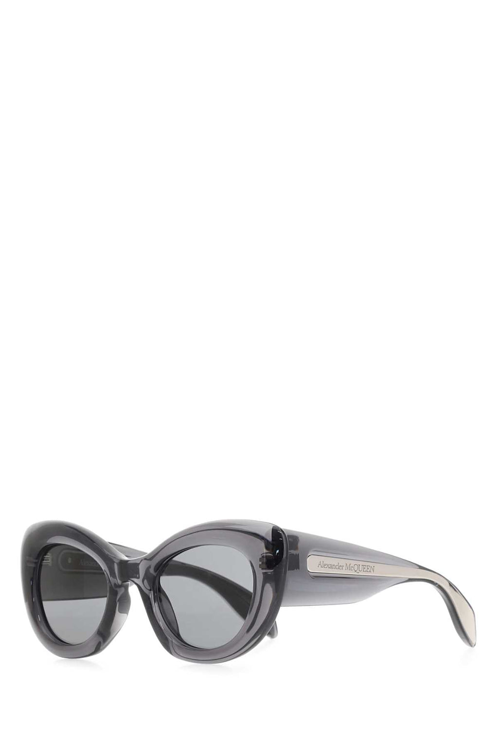 Alexander Mcqueen Women Dark Grey Acetate The Curve Sunglasses - EZE Fashion®