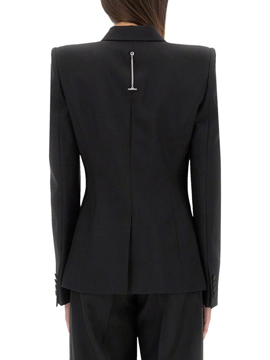Alexander Mcqueen Women Double - Breasted Jacket With Voluminous Shoulders - EZE Fashion®