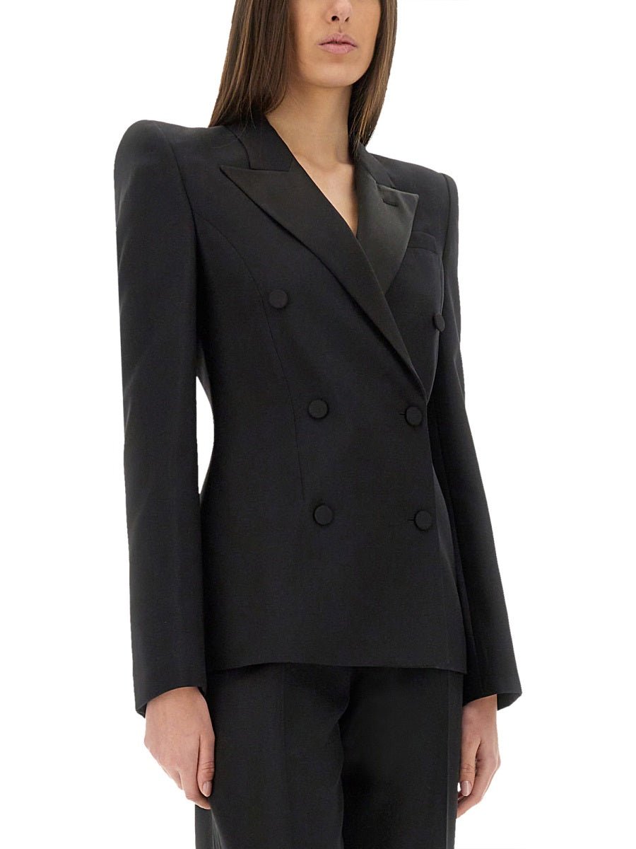 Alexander Mcqueen Women Double - Breasted Jacket With Voluminous Shoulders - EZE Fashion®