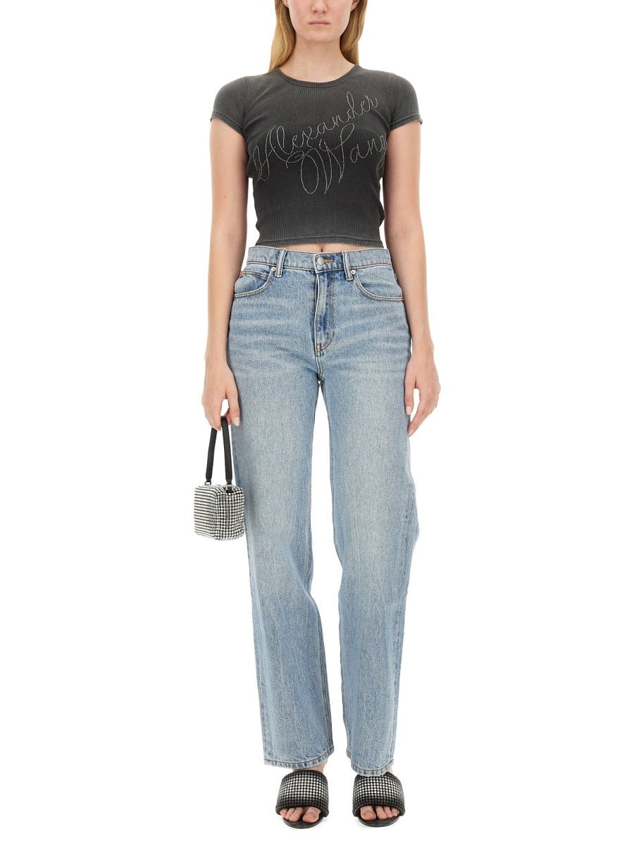 Alexander Wang Women Rhinestone Logo T-Shirt - EZE Fashion®