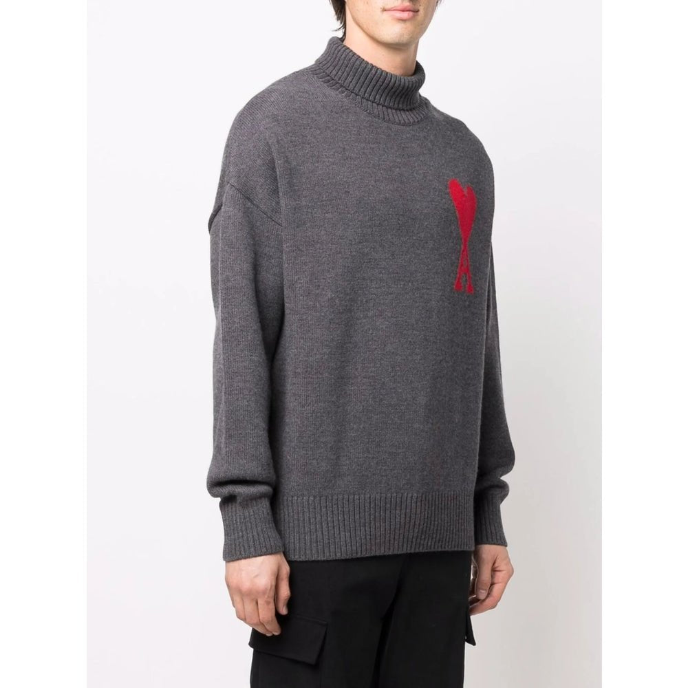 Ami Paris Grey Knitwear - Jumpers Women - EZE Fashion®
