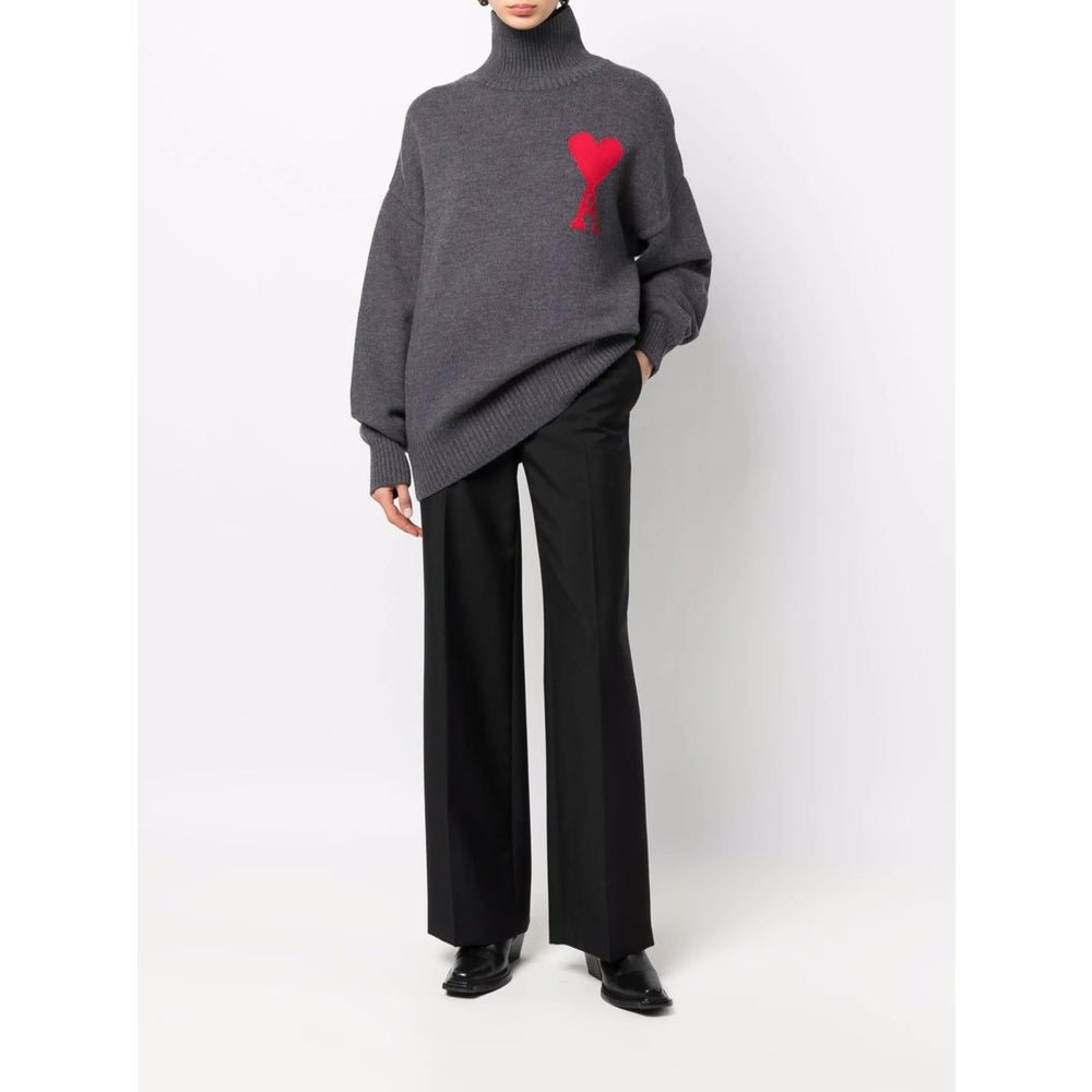 Ami Paris Grey Knitwear - Jumpers Women - EZE Fashion®