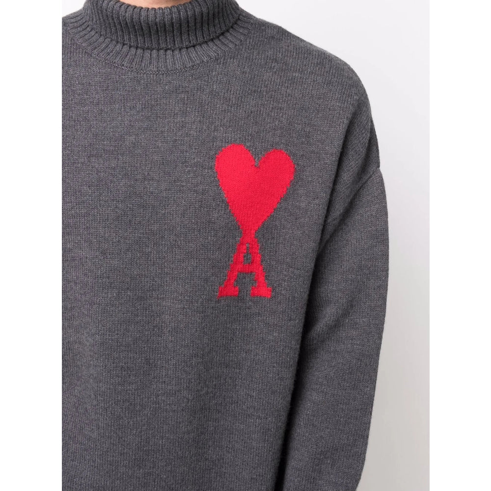 Ami Paris Grey Knitwear - Jumpers Women - EZE Fashion®