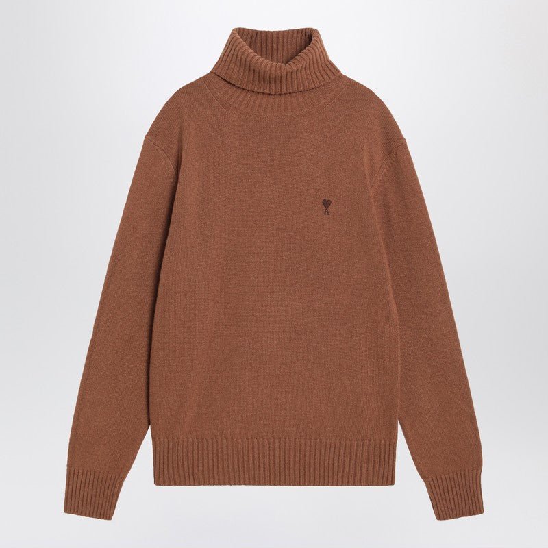 Ami Paris Hazelnut Ami De Coeur Turtleneck Sweater Men - EZE Fashion®