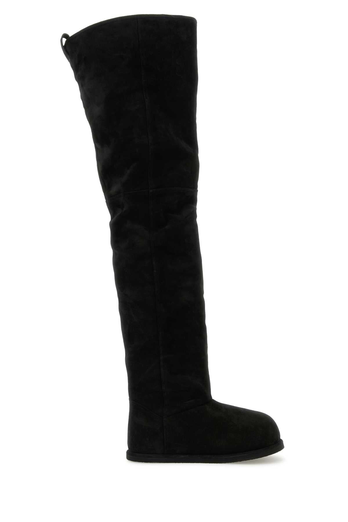 Amina Muaddi Women Black Suede Heidi Over - The - Knee Boots - EZE Fashion®