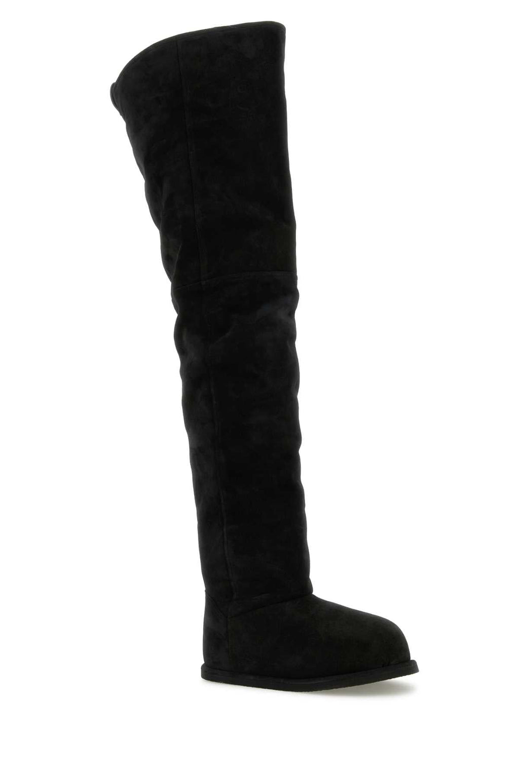 Amina Muaddi Women Black Suede Heidi Over - The - Knee Boots - EZE Fashion®