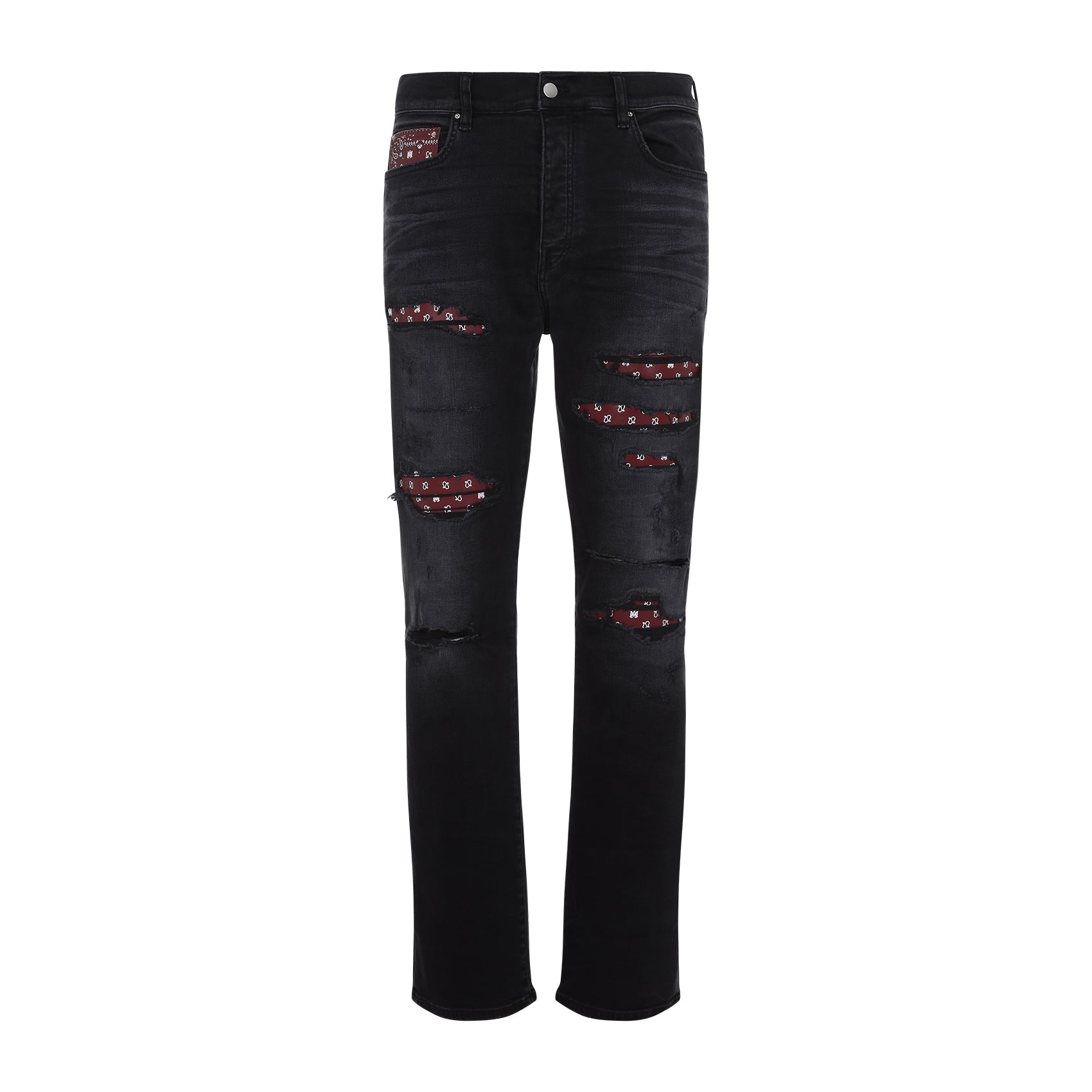 Amiri Leather Bandana Repaired Slim Jeans Men - EZE Fashion®