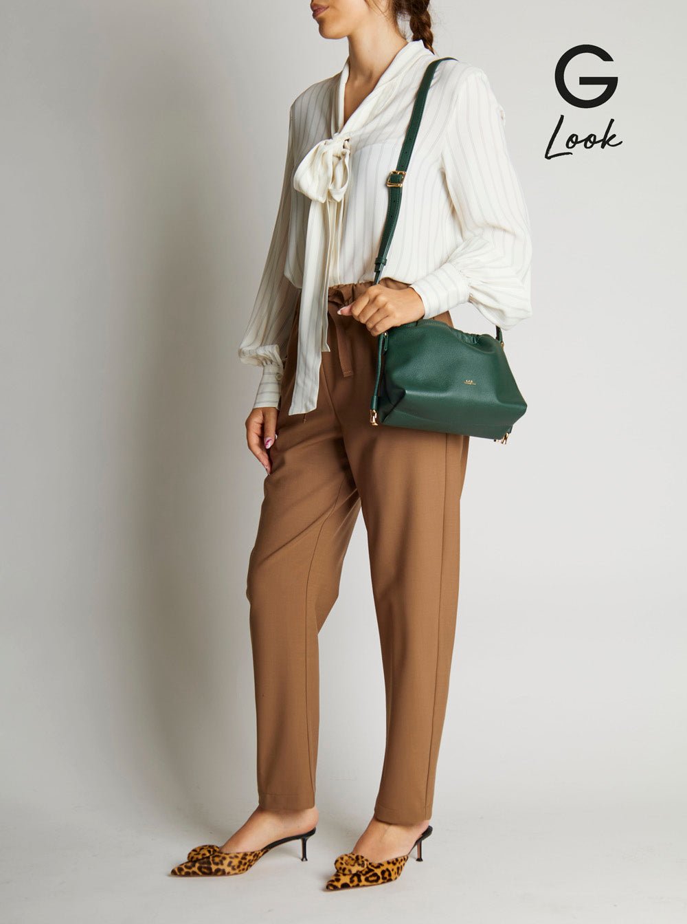 A.P.C. Women 'Ninon Mini' Green Crossbody Bag With Drawstring Closure And Embossed Logo Lettering On The Front In Ecoleather Woman - EZE Fashion®