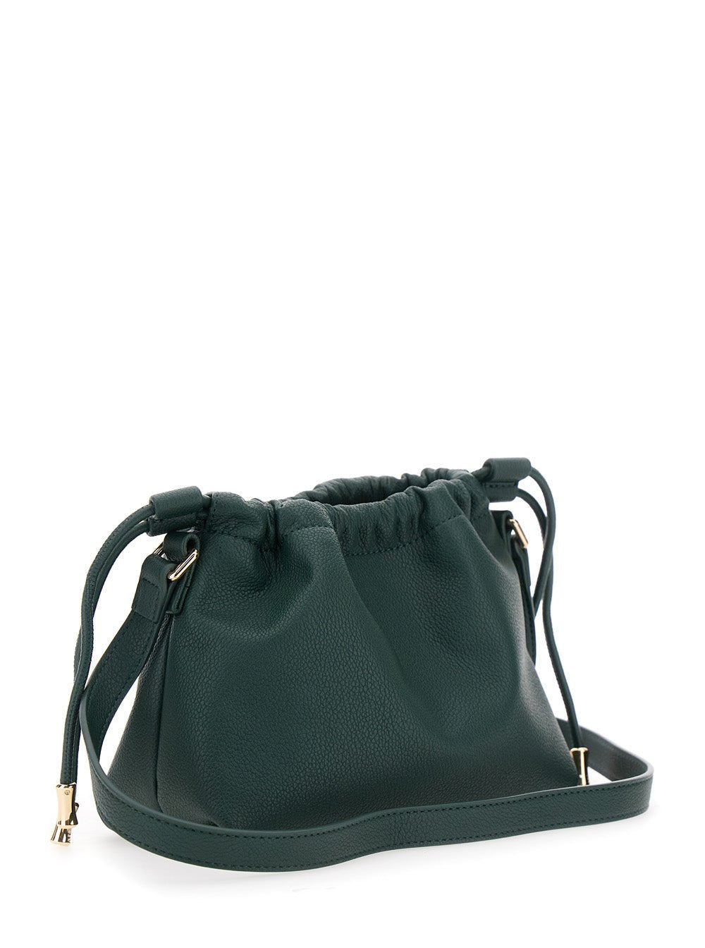 A.P.C. Women 'Ninon Mini' Green Crossbody Bag With Drawstring Closure And Embossed Logo Lettering On The Front In Ecoleather Woman - EZE Fashion®