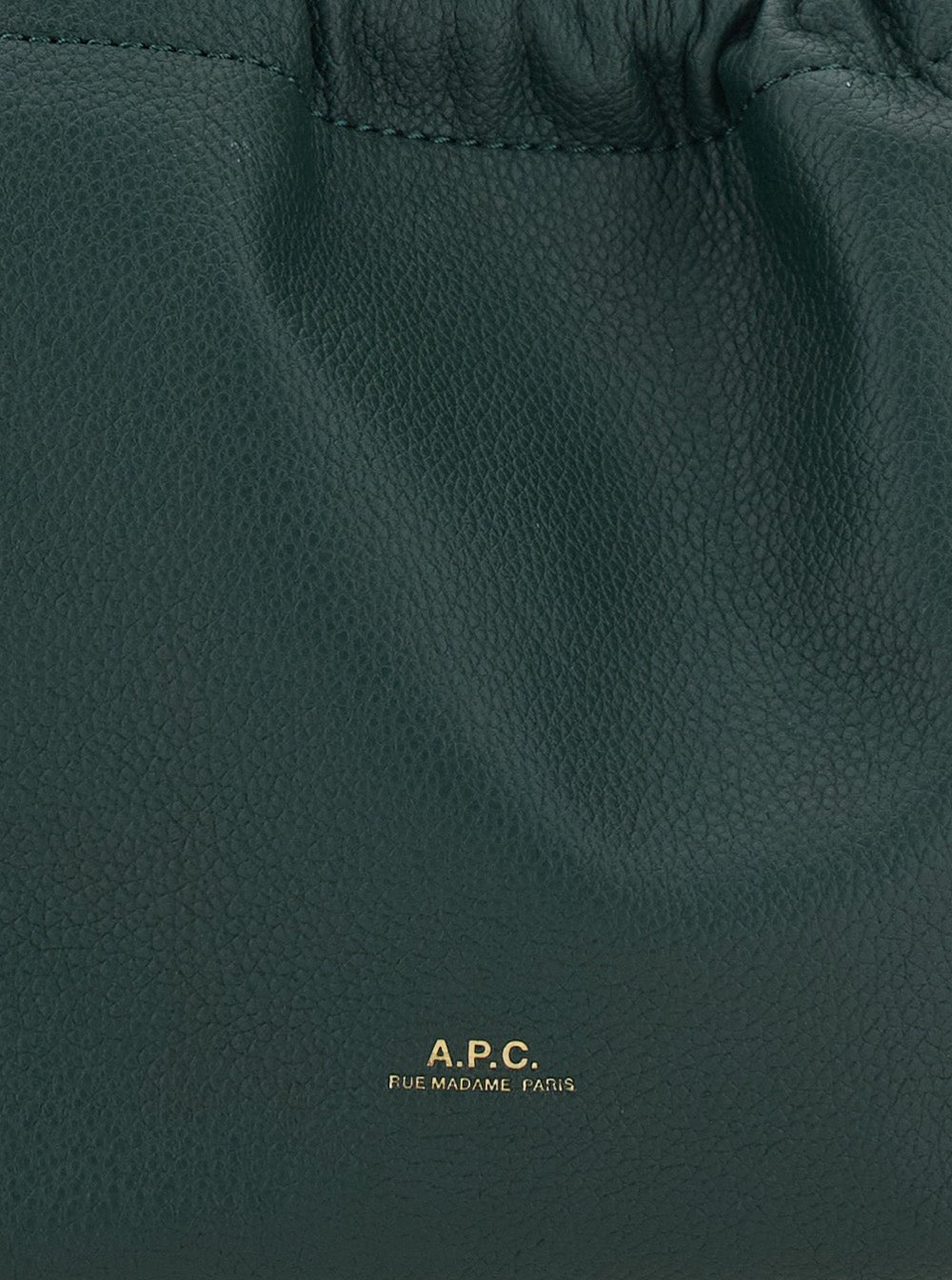 A.P.C. Women 'Ninon Mini' Green Crossbody Bag With Drawstring Closure And Embossed Logo Lettering On The Front In Ecoleather Woman - EZE Fashion®