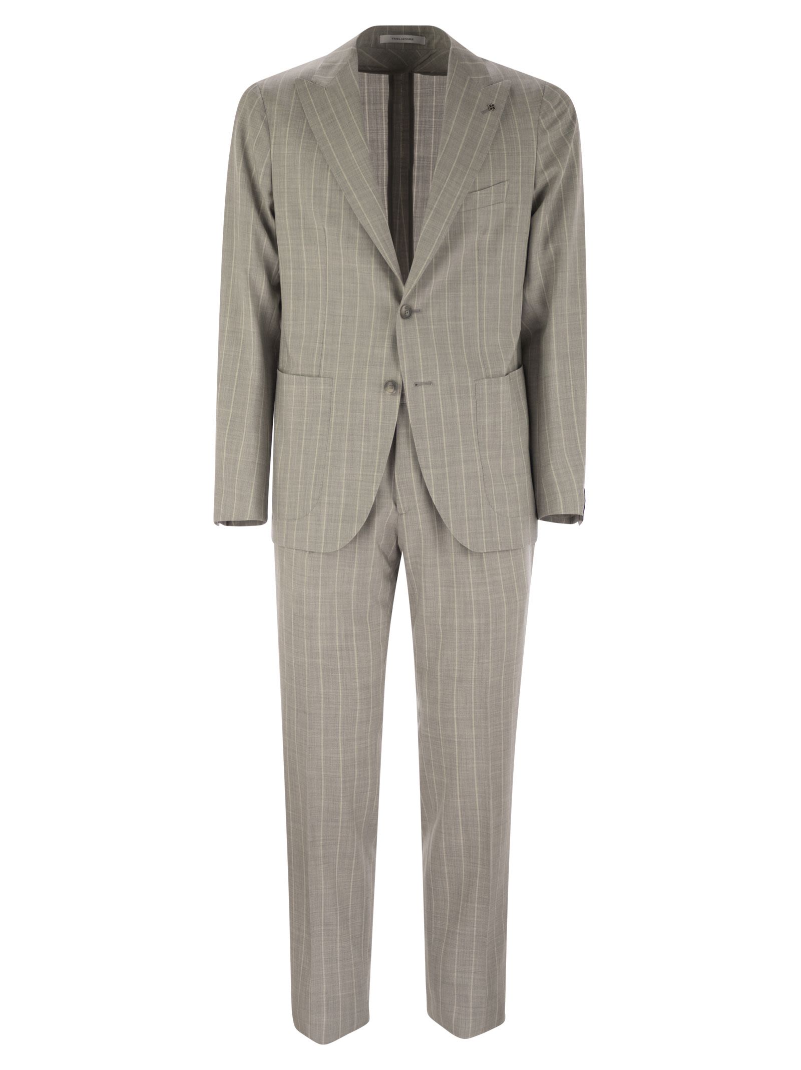 Tagliatore Men Pinstripe Suit In Wool And Silk