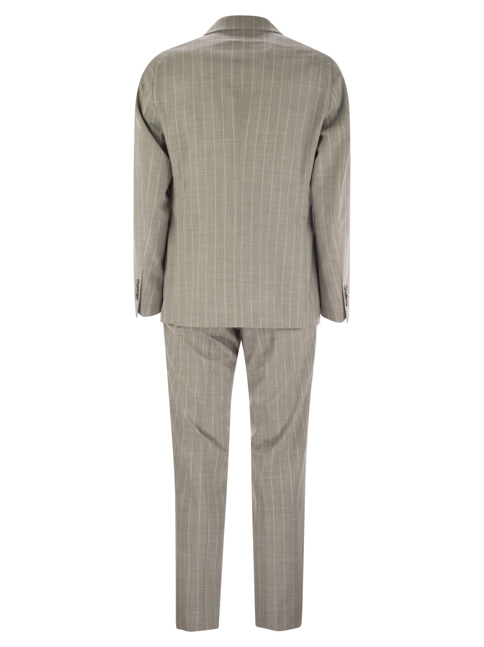 Tagliatore Men Pinstripe Suit In Wool And Silk