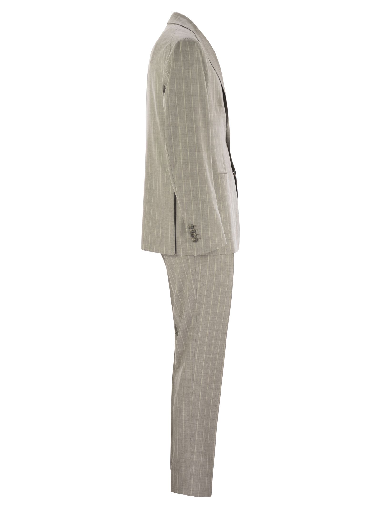Tagliatore Men Pinstripe Suit In Wool And Silk